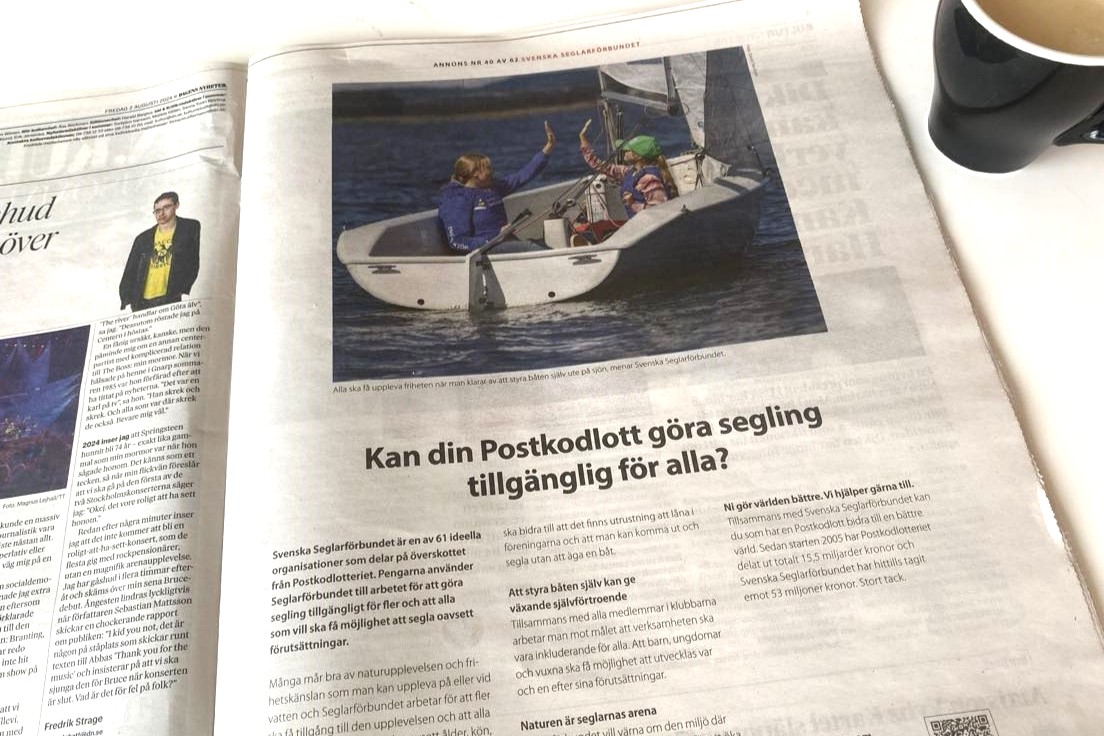 image: Helsida med Seglarförbundet i Dagens Nyheter